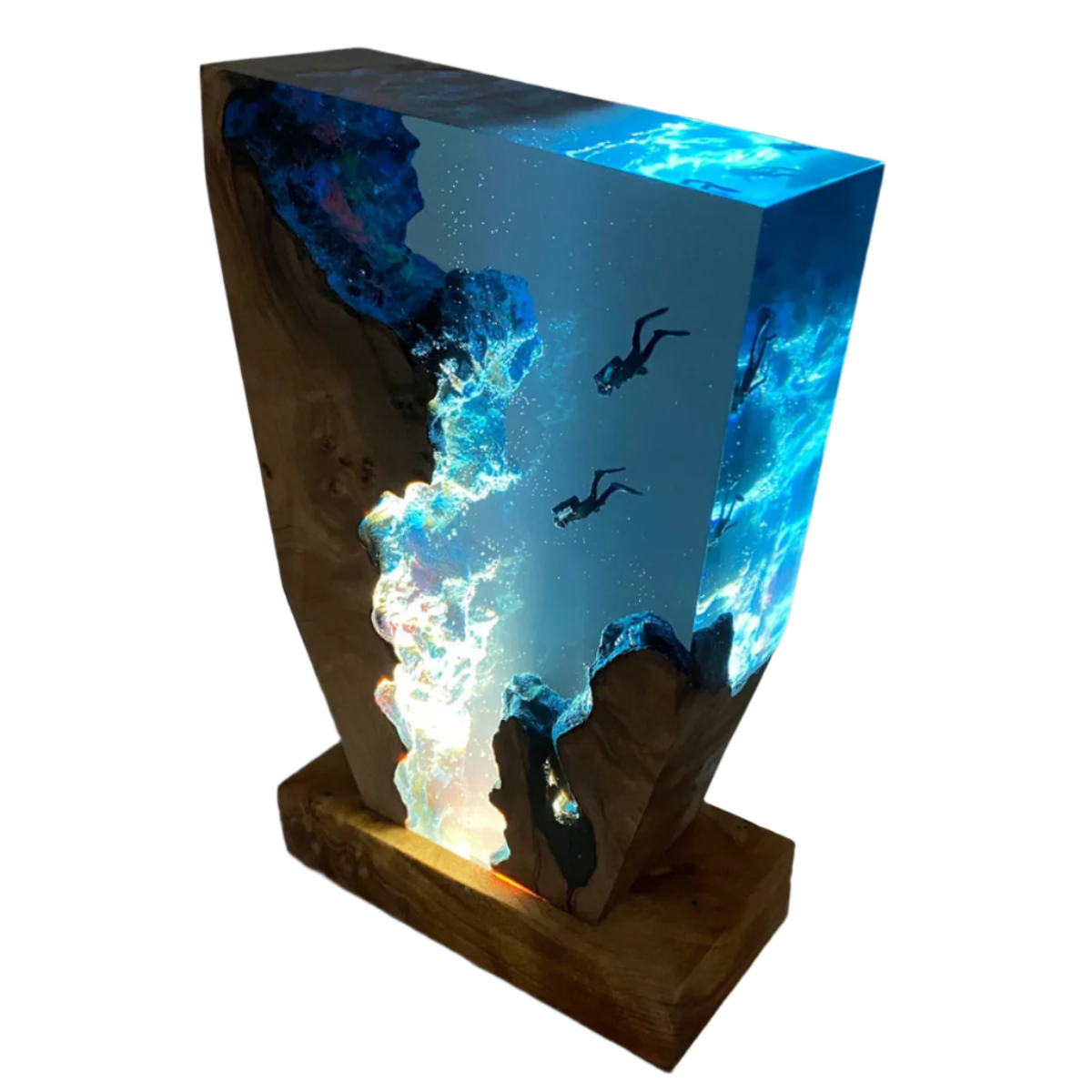 Lampada Subacqueo Handmade Ocean Resin Lamp with Soft Ambient Glow