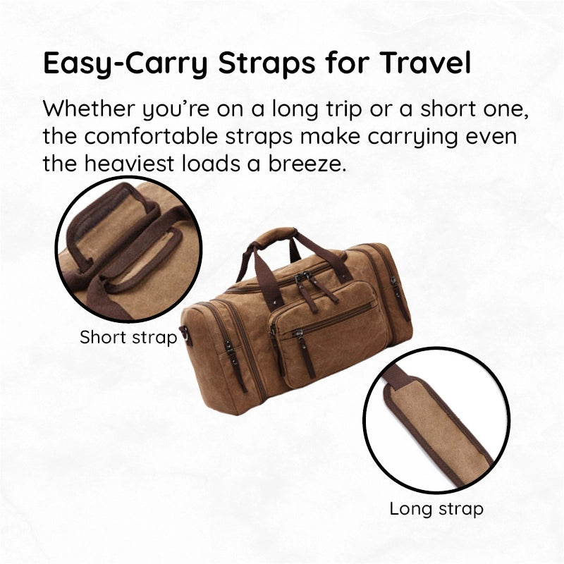 Large Capacity Canvas Travel Duffel Bag with Expandable Storage