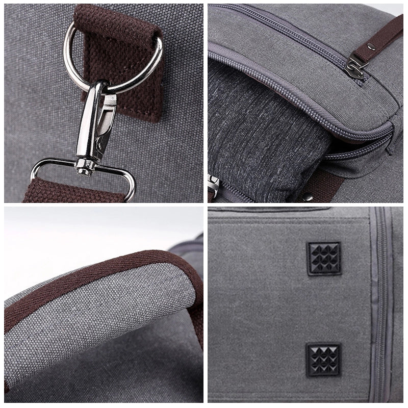 Large Capacity Canvas Travel Duffel Bag with Expandable Storage