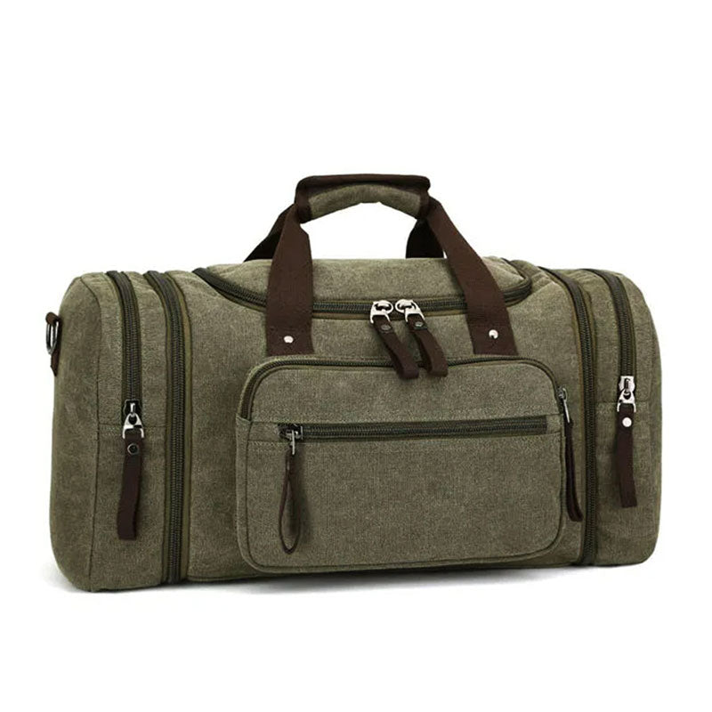 Large Capacity Canvas Travel Duffel Bag with Expandable Storage
