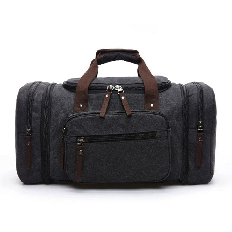 Large Capacity Canvas Travel Duffel Bag with Expandable Storage