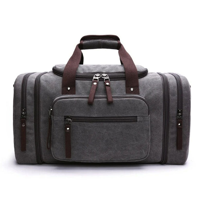 Large Capacity Canvas Travel Duffel Bag with Expandable Storage