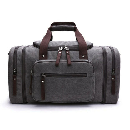 Large Capacity Canvas Travel Duffel Bag with Expandable Storage