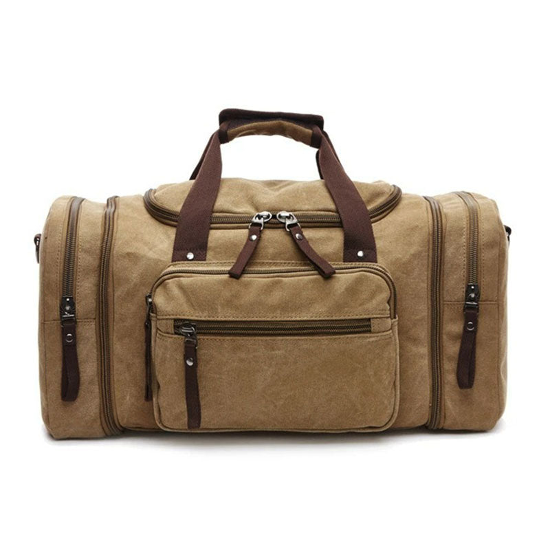 Large Capacity Canvas Travel Duffel Bag with Expandable Storage
