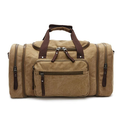 Large Capacity Canvas Travel Duffel Bag with Expandable Storage