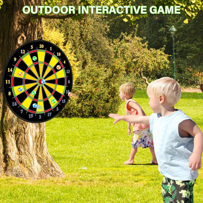 Large Double Sided Dartboard for Kids Educational Target Game Set