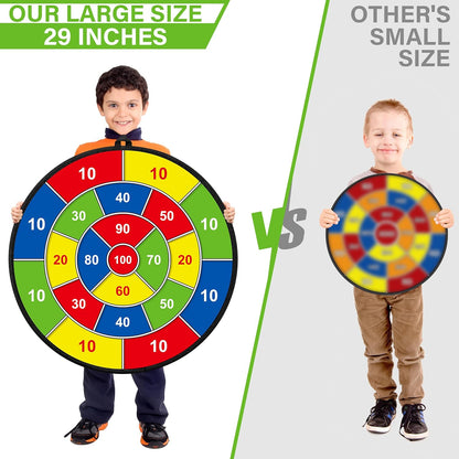 Large Double Sided Dartboard for Kids Educational Target Game Set