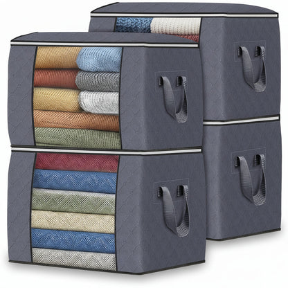Bolsas grandes plegables de tela para almacenamiento, contenedores organizadores para ropa, mantas y armarios