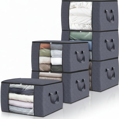 Bolsas grandes plegables de tela para almacenamiento, contenedores organizadores para ropa, mantas y armarios