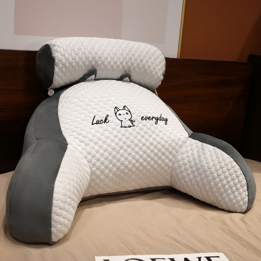 Grande cuscino da lettura con schienale in memory foam e supporto per le braccia