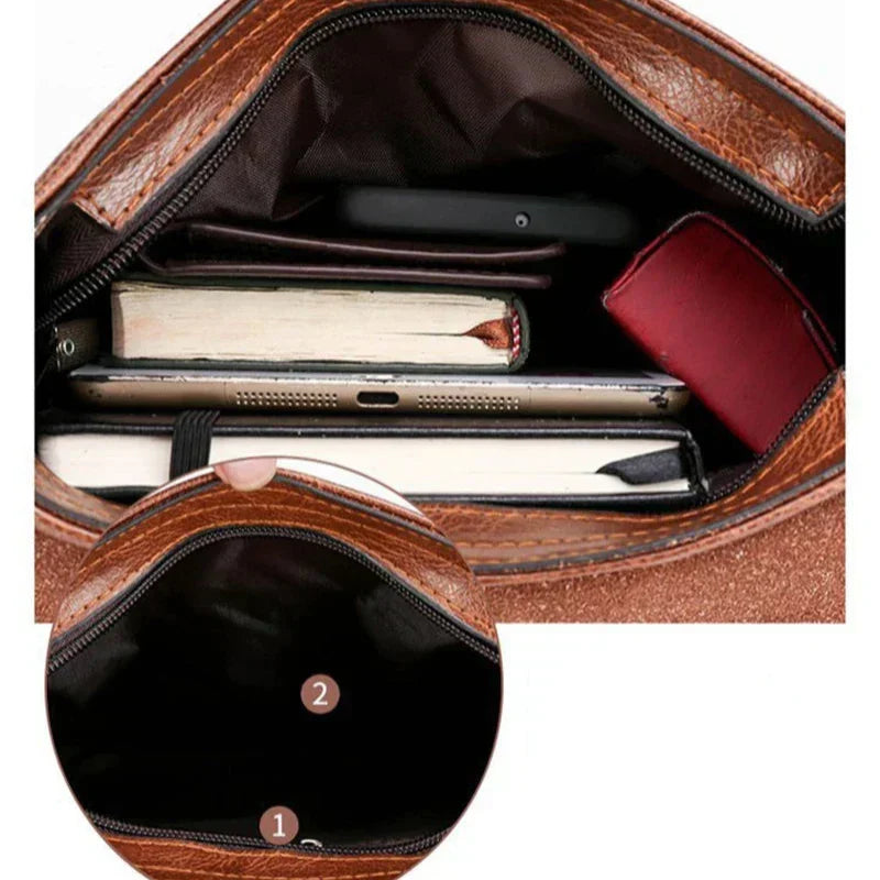 Lars Large Leather Shoulder Bag Minimalist Laptop Work Bag