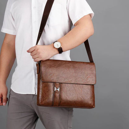 Lars Large Leather Shoulder Bag Minimalist Laptop Work Bag