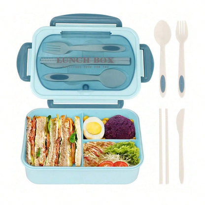 Leak Proof 1200ml Adult Bento Lunch Box with Cutlery and 3 Compartments