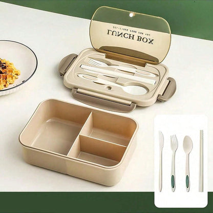 Leak Proof 1200ml Adult Bento Lunch Box with Cutlery and 3 Compartments