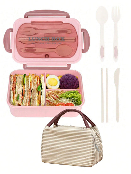 Leak Proof 1200ml Adult Bento Lunch Box with Cutlery and 3 Compartments