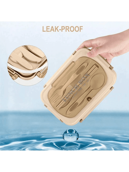Leak Proof 1200ml Adult Bento Lunch Box with Cutlery and 3 Compartments