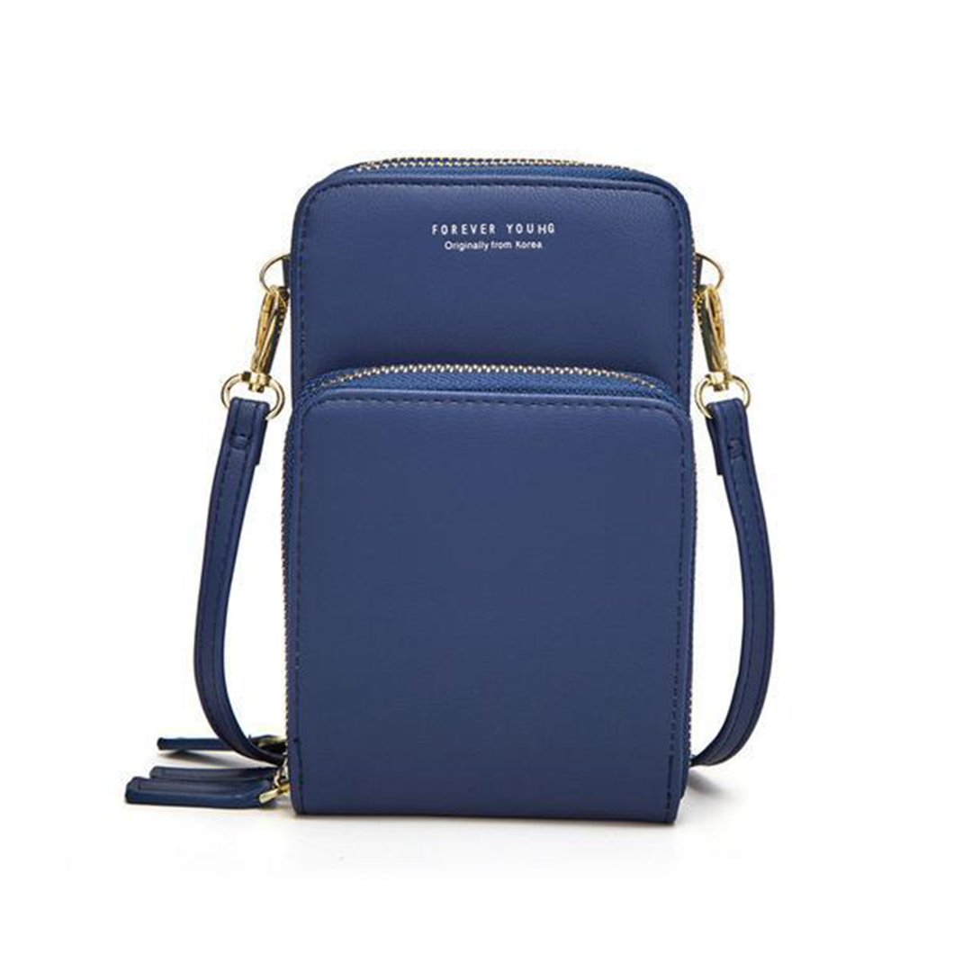 Leather Phone Purse with Secure Compartments and Adjustable Shoulder Strap