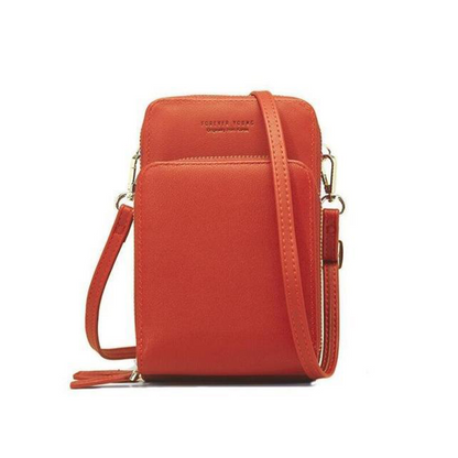 Leather Phone Purse with Secure Compartments and Adjustable Shoulder Strap