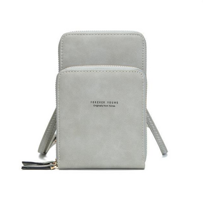 Leather Phone Purse with Secure Compartments and Adjustable Shoulder Strap