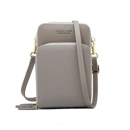 Leather Phone Purse with Secure Compartments and Adjustable Shoulder Strap