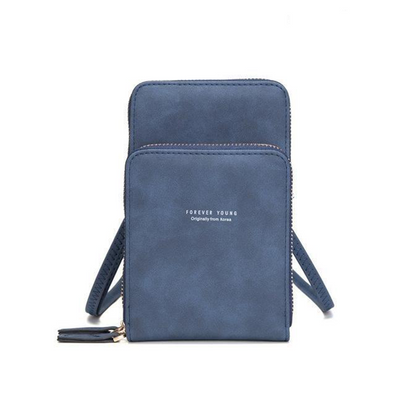Leather Phone Purse with Secure Compartments and Adjustable Shoulder Strap