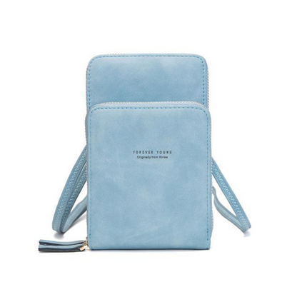 Leather Phone Purse with Secure Compartments and Adjustable Shoulder Strap