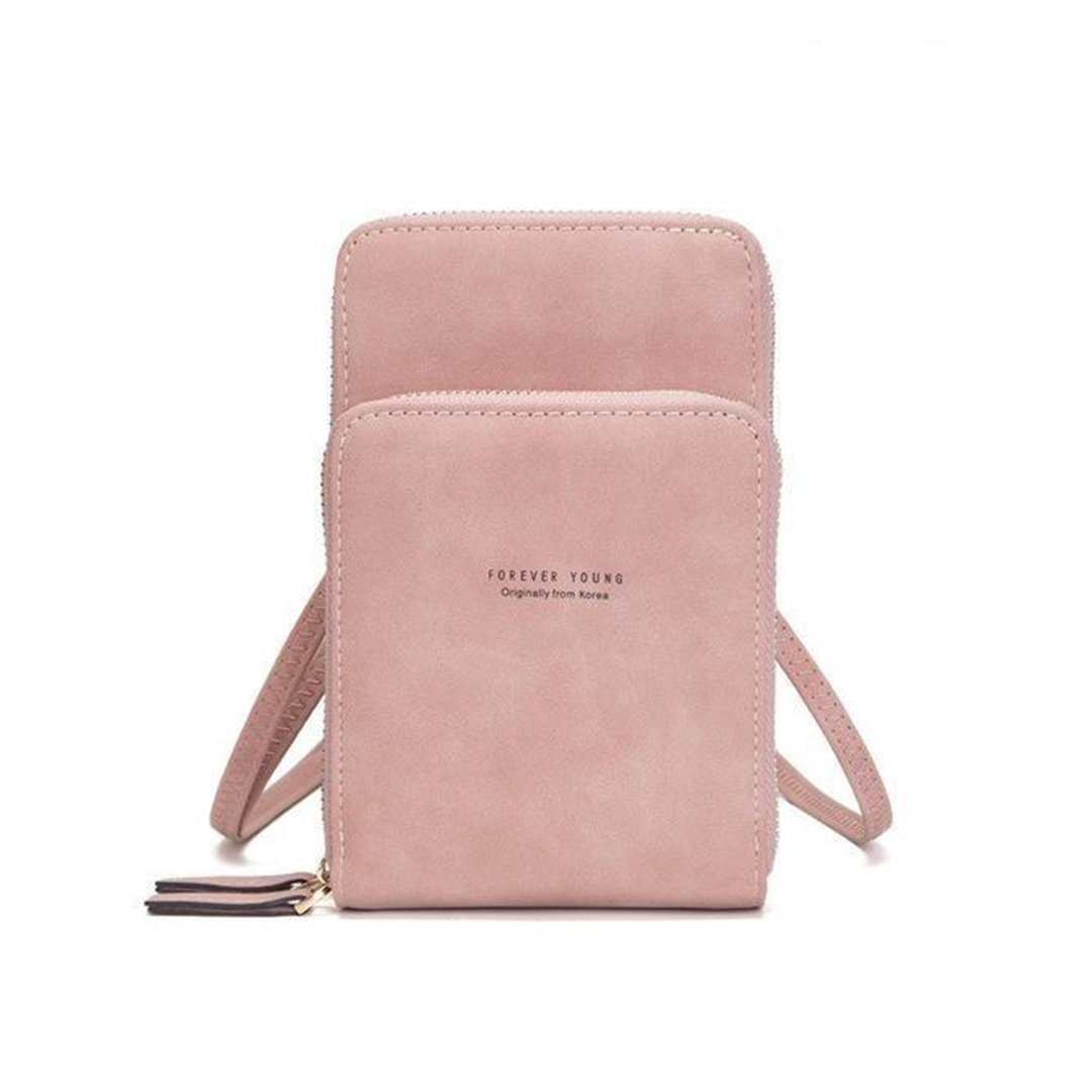 Leather Phone Purse with Secure Compartments and Adjustable Shoulder Strap