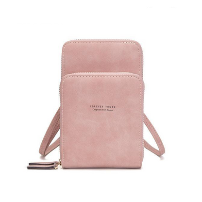 Leather Phone Purse with Secure Compartments and Adjustable Shoulder Strap