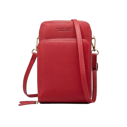 Leather Phone Purse with Secure Compartments and Adjustable Shoulder Strap