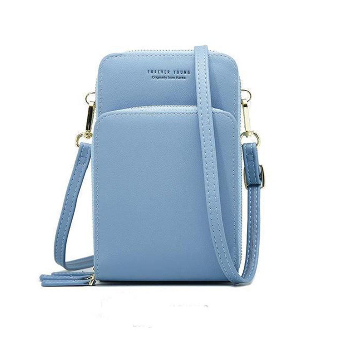 Leather Phone Purse with Secure Compartments and Adjustable Shoulder Strap