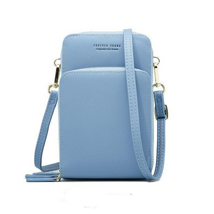 Leather Phone Purse with Secure Compartments and Adjustable Shoulder Strap
