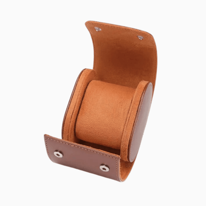 Leather Travel Watch Case with Snap Closure for 1–3 Watches