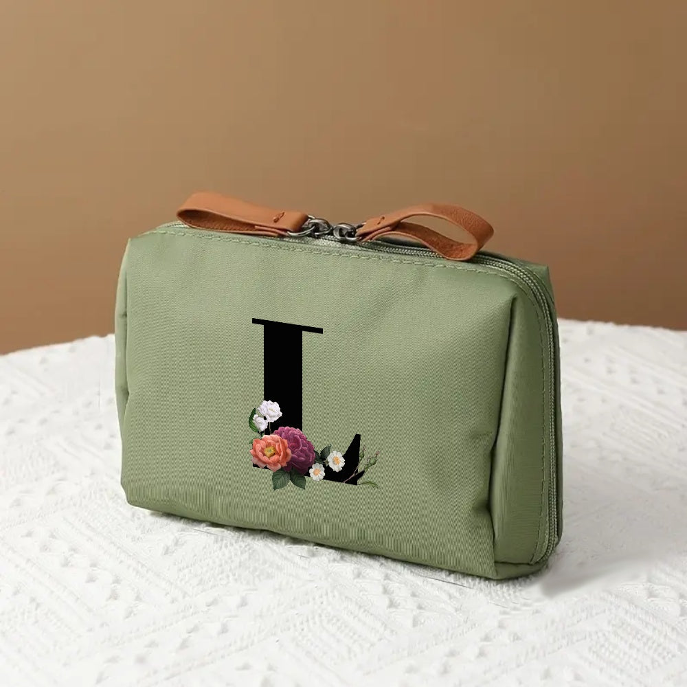 Letter Print Travel Makeup Organizer Cosmetic Storage Bag