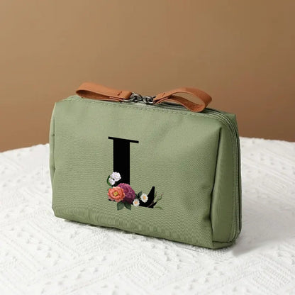 Letter Print Travel Makeup Organizer Cosmetic Storage Bag
