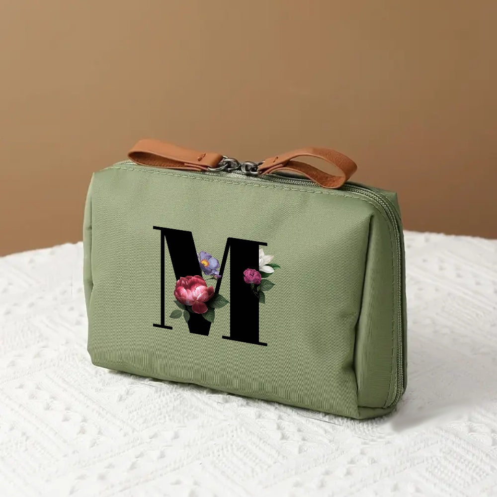Letter Print Travel Makeup Organizer Cosmetic Storage Bag