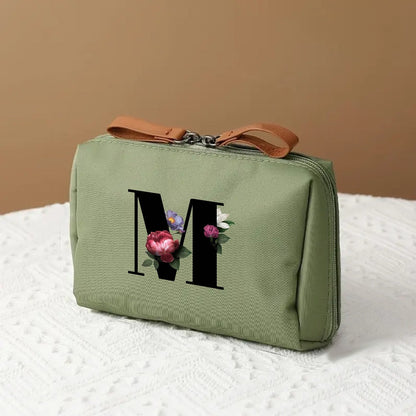 Letter Print Travel Makeup Organizer Cosmetic Storage Bag