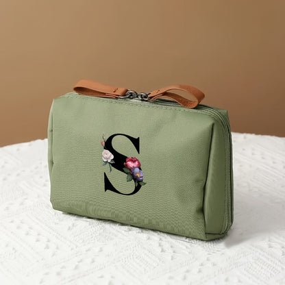 Letter Print Travel Makeup Organizer Cosmetic Storage Bag