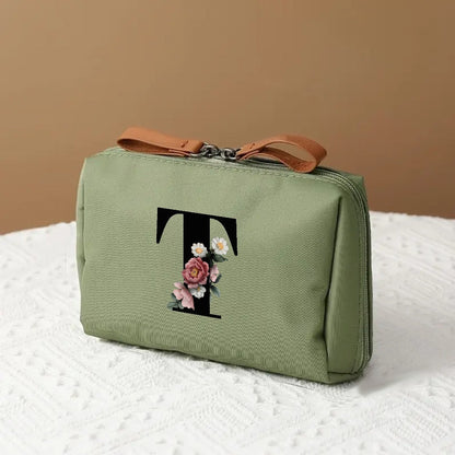 Letter Print Travel Makeup Organizer Cosmetic Storage Bag