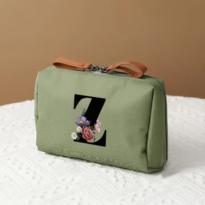 Letter Print Travel Makeup Organizer Cosmetic Storage Bag
