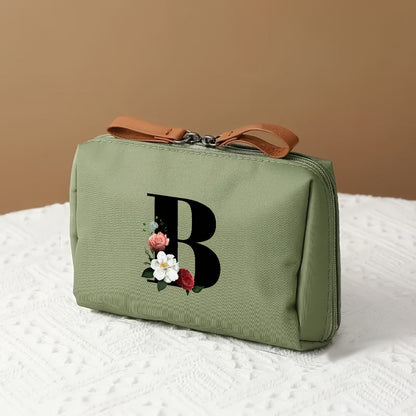 Letter Print Travel Makeup Organizer Cosmetic Storage Bag