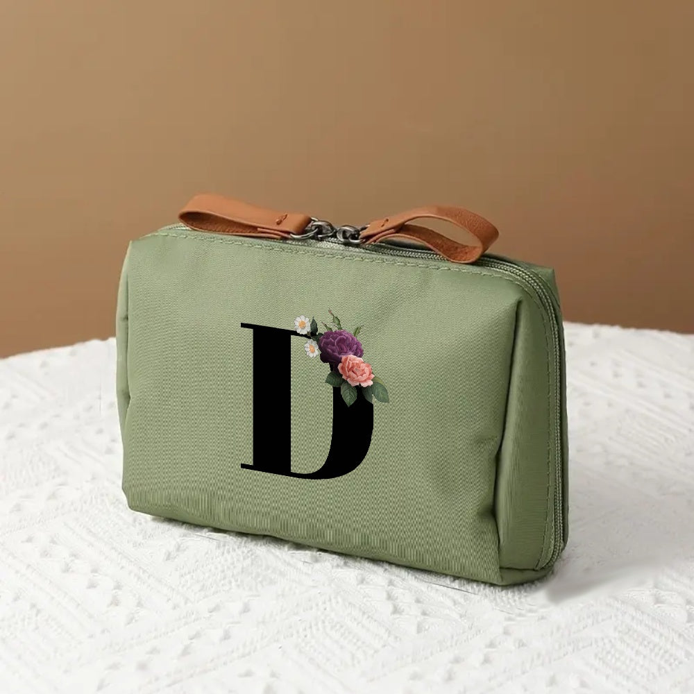 Letter Print Travel Makeup Organizer Cosmetic Storage Bag