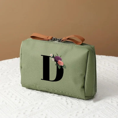 Letter Print Travel Makeup Organizer Cosmetic Storage Bag