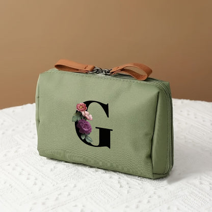 Letter Print Travel Makeup Organizer Cosmetic Storage Bag