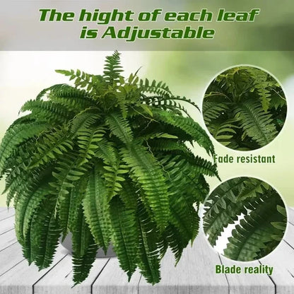 Lifelike Artificial Boston Fern for Outdoor and Indoor Decor