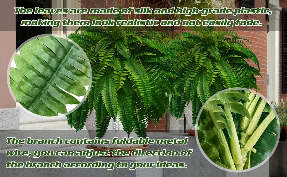 Lifelike Artificial Boston Fern for Outdoor and Indoor Decor