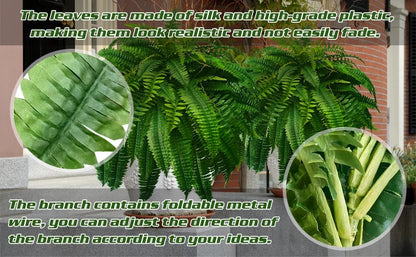 Lifelike Artificial Boston Fern for Outdoor and Indoor Decor