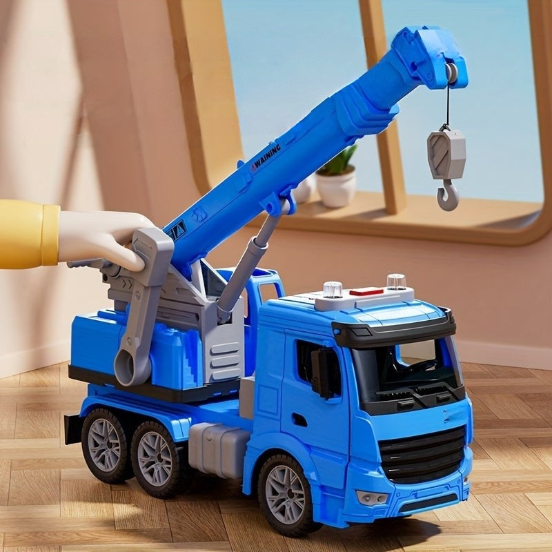 LiftMaster Crane Truck Toy with Lights Sounds and Moving Arm