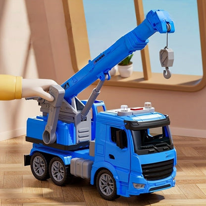 LiftMaster Crane Truck Toy with Lights Sounds and Moving Arm