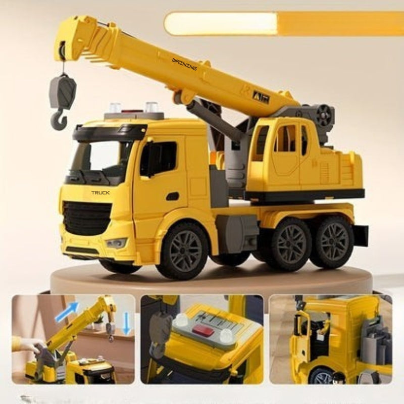 LiftMaster Crane Truck Toy with Lights Sounds and Moving Arm