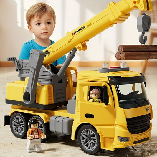 LiftMaster Crane Truck Toy with Lights Sounds and Moving Arm